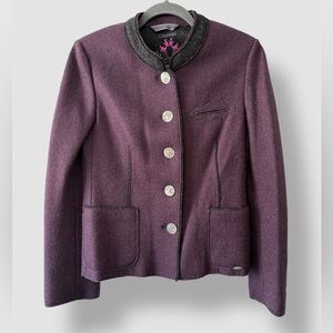 Giesswein Purple Boiled Wool Trachten Jacket